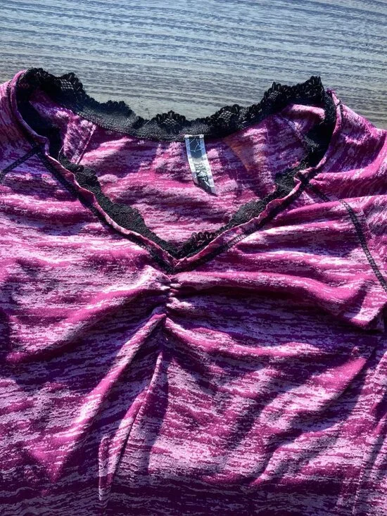 Purple Long-Sleeved BKE Top, Semi-Sheer for Layering - Picture 6 of 6